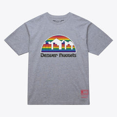 Denver Nuggets Unisex Hardwood Classics Arch T-Shirt for sale Heather Gray | Mitchell & Ness discount