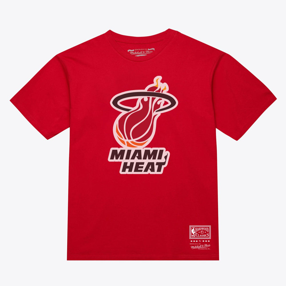 Miami Heat Unisex Hardwood Classics Arch T-Shirt Red | Mitchell & Ness for sale