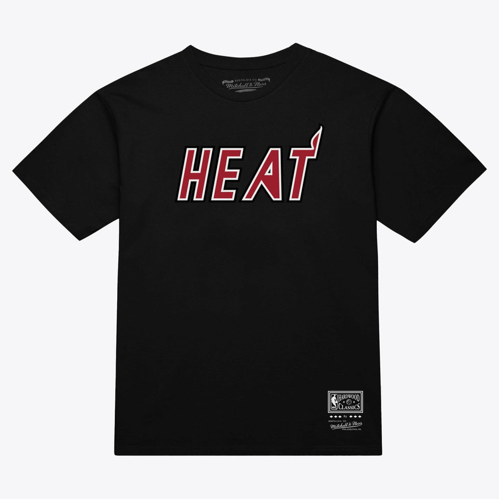 Miami Heat Unisex Wordmark T-Shirt Black | Mitchell & Ness online