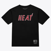 Miami Heat Unisex Wordmark T-Shirt Black | Mitchell & Ness online