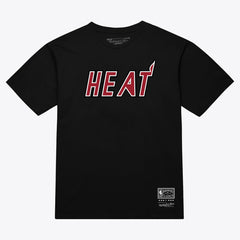 Miami Heat Unisex Wordmark T-Shirt Black | Mitchell & Ness online