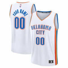 Oklahoma City Thunder Youth Fastbreak Custom Jersey Association Edition White | Fanatics