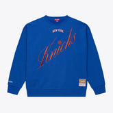 New York Knicks Women's Hardwood Classics Script Lightweight Sweatshirt Royal | Mitchell & Ness for sale
