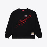 Denver Nuggets Women's Hardwood Classics Script Lightweight Sweatshirt for sale Black | Mitchell & Ness online
