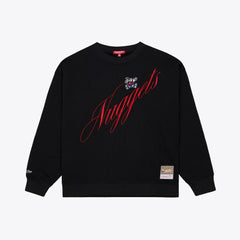 Denver Nuggets Women's Hardwood Classics Script Lightweight Sweatshirt for sale Black | Mitchell & Ness online