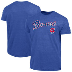 Atlanta Braves Champion Cooperstown Wordmark Lockup Tri-Blend T-Shirt - Royal - MLB Sale