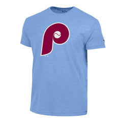 Philadelphia Phillies Champion Cooperstown Logo Tri-Blend T-Shirt - Light Blue - MLB Lifestyle