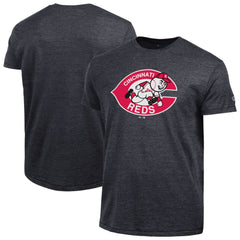 Cincinnati Reds Champion Cooperstown Logo Tri-Blend T-Shirt - Black - MLB Discount