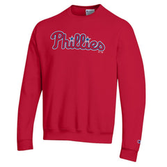 Philadelphia Phillies Champion Powerblend Wordmark Sweatshirt - Red - MLB Online