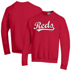 Cincinnati Reds Champion Powerblend Wordmark Sweatshirt - Red - MLB Discount