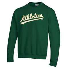 Athletics Champion Powerblend Wordmark Sweatshirt - Green - MLB Online