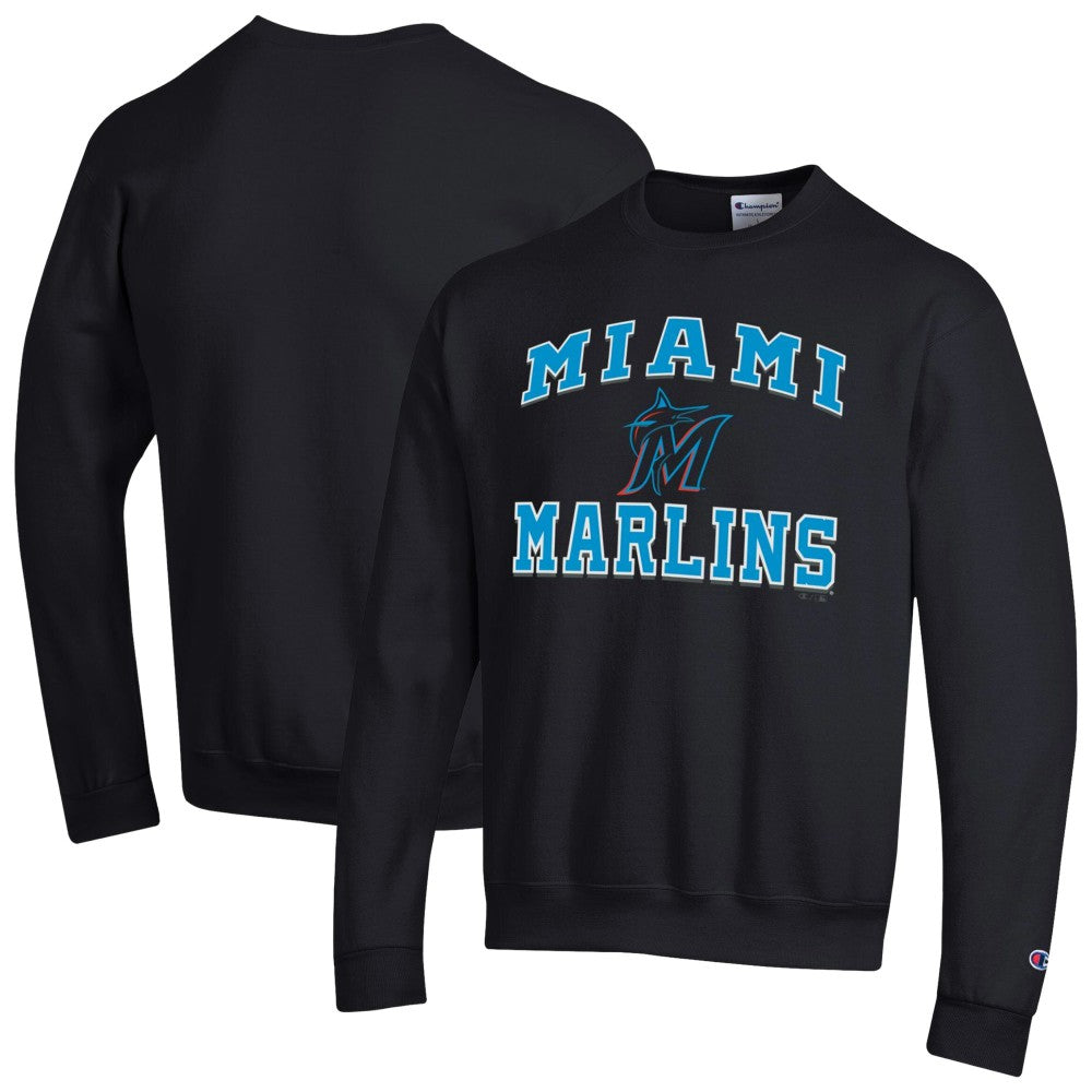 Miami Marlins Champion Heart & Soul Powerblend Sweatshirt - Black - MLB Lifestyle