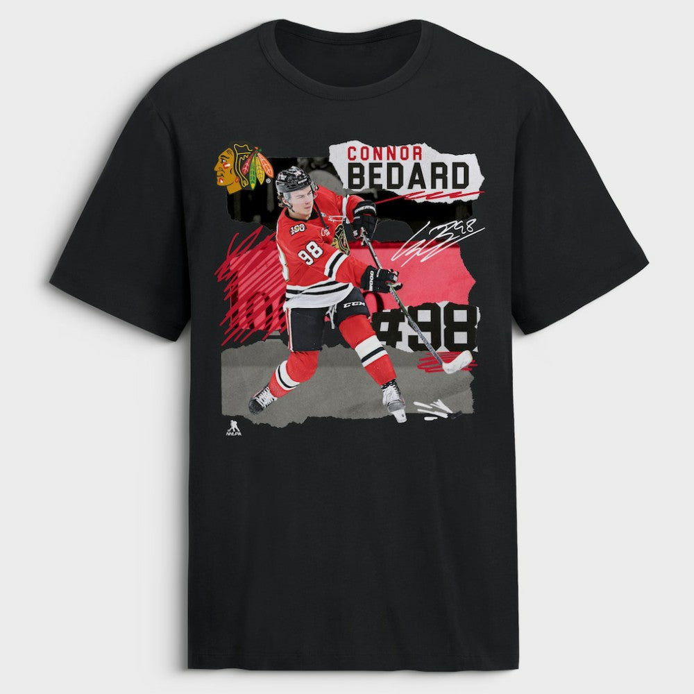 Connor Bedard Chicago Blackhawks Fresh Ice T-Shirt - Black - NHL 203755376