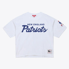 Mitchell & Ness New England Patriots Women's Head Coach Cropped T-Shirt White