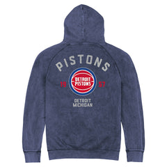 Detroit Pistons Stadium Essentials Unisex Get Back Vintage Raglan Hoodie Blue