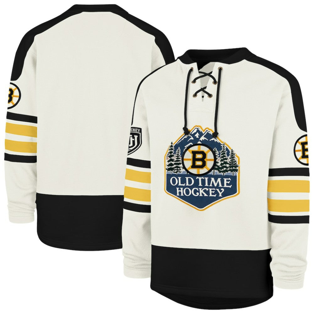 Boston Bruins '47 Pond Hockey Trio Eternal Lacer Sweatshirt - Cream - NHL 203760200