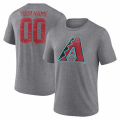 Arizona Diamondbacks Heritage Personalized Any Name & Number Tri-Blend T-Shirt - Gray - MLB Online