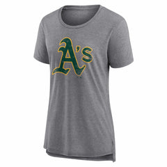 Athletics Women's Heritage Personalized Any Name & Number Tri-Blend T-Shirt - Gray - MLB Discount