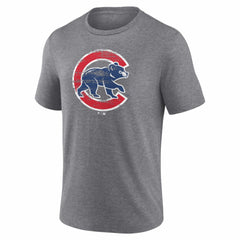 Chicago Cubs Heritage Personalized Any Name & Number Tri-Blend T-Shirt - Gray - MLB Sale