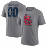 St. Louis Cardinals Heritage Personalized Any Name & Number Tri-Blend T-Shirt - Gray - MLB Online