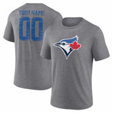 Toronto Blue Jays Heritage Personalized Any Name & Number Tri-Blend T-Shirt - Gray - MLB on Sale