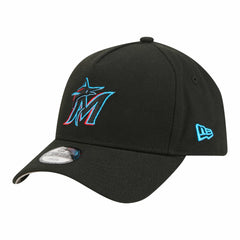 Miami Marlins New Era Youth 9FORTY A-Frame Adjustable Hat - Black - New Era Lifestyle
