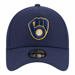 Milwaukee Brewers New Era Youth 9FORTY A-Frame Adjustable Hat - Navy - New Era Lifestyle