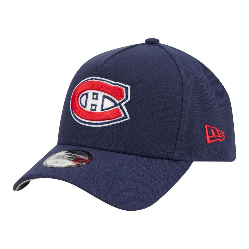 Montreal Canadiens New Era Youth 9FORTY A-Frame Adjustable Hat - Navy - NHL 203773482