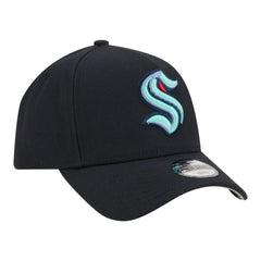 Seattle Kraken New Era Youth 9FORTY A-Frame Adjustable Hat - Deep Sea Blue - NHL 203773497