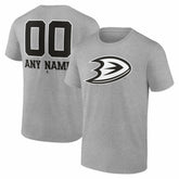 Anaheim Ducks Big & Tall Personalized Name & Number Monochrome T-Shirt - Gray - NHL 203773683