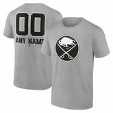 Buffalo Sabres Big & Tall Personalized Name & Number Monochrome T-Shirt - Gray - NHL 203773689