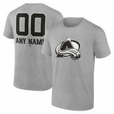 Colorado Avalanche Big & Tall Personalized Name & Number Monochrome T-Shirt - Gray - NHL 203773701