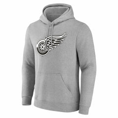 Detroit Red Wings Big & Tall Personalized Name & Number Monochrome Pullover Hoodie - Gray - NHL 203773709