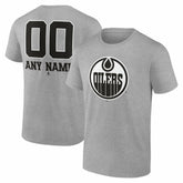 Edmonton Oilers Big & Tall Personalized Name & Number Monochrome T-Shirt - Gray - NHL 203773713