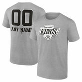 Los Angeles Kings Big & Tall Personalized Name & Number Monochrome T-Shirt - Gray - NHL 203773719