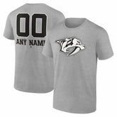 Nashville Predators Big & Tall Personalized Name & Number Monochrome T-Shirt - Gray - NHL 203773728