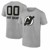 New Jersey Devils Big & Tall Personalized Name & Number Monochrome T-Shirt - Gray - NHL 203773731