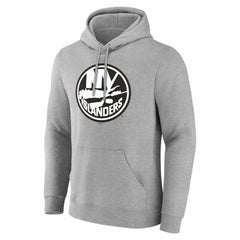 New York Islanders Big & Tall Personalized Name & Number Monochrome Pullover Hoodie - Gray - NHL 203773733