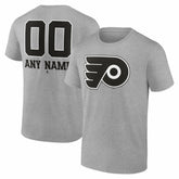 Philadelphia Flyers Big & Tall Personalized Name & Number Monochrome T-Shirt - Gray - NHL 203773743