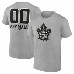Toronto Maple Leafs Big & Tall Personalized Name & Number Monochrome T-Shirt - Gray - NHL 203773761