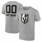 Vegas Golden Knights Big & Tall Personalized Name & Number Monochrome T-Shirt - Gray - NHL 203773770