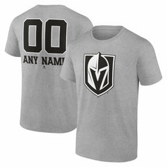 Vegas Golden Knights Big & Tall Personalized Name & Number Monochrome T-Shirt - Gray - NHL 203773770