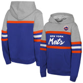 New York Mets Mitchell & Ness Youth Cooperstown Head Coach Pullover Hoodie - Royal/Grey - Mitchell & Ness Discount