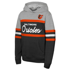 Baltimore Orioles Mitchell & Ness Youth Cooperstown Head Coach Pullover Hoodie - Black/Grey - Mitchell & Ness Online