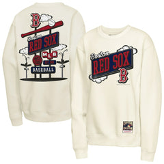 Boston Red Sox Mitchell & Ness Youth Retro Billboard Sweatshirt - Natural - Mitchell & Ness Lifestyle