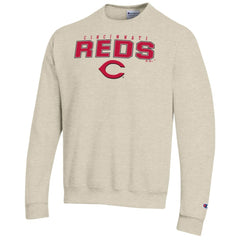 Cincinnati Reds Champion Eco Powerblend Sweatshirt - Oatmeal - MLB on Sale