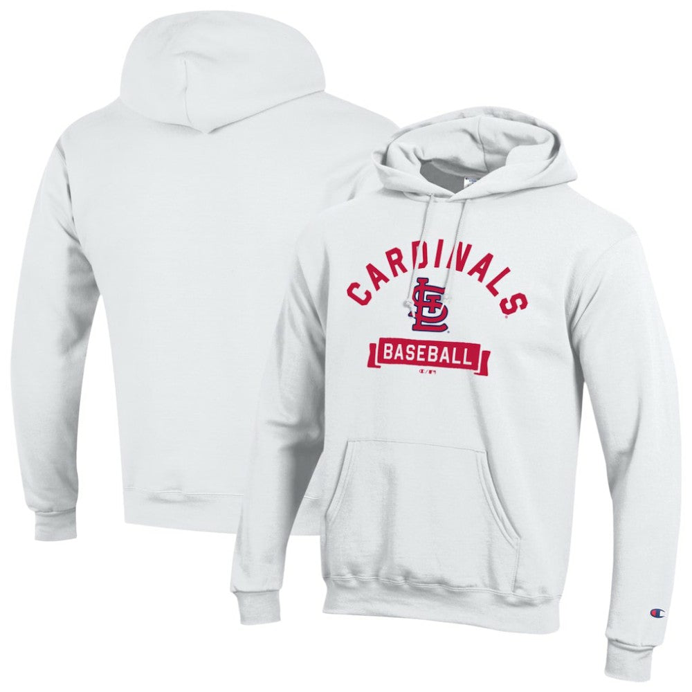 St. Louis Cardinals Champion Eco Powerblend Hoodie - White - MLB Discount