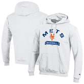 New York Mets Champion Eco Powerblend Hoodie - White - MLB Lifestyle