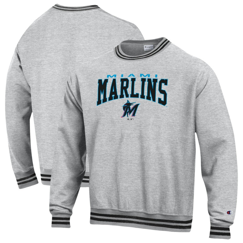 Miami Marlins Champion Reverse Weave Sweatshirt - Black - MLB Lifestyle