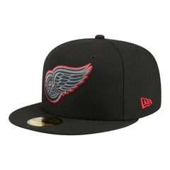 Detroit Red Wings New Era Color Pop 59FIFTY Fitted Hat - Black - NHL 203778857